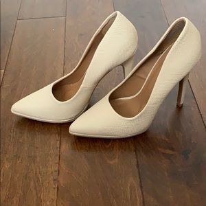 Faux Nude Leather Pumps